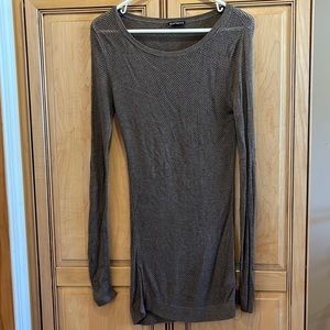 Express Tunic Top Brown Sheer Knit